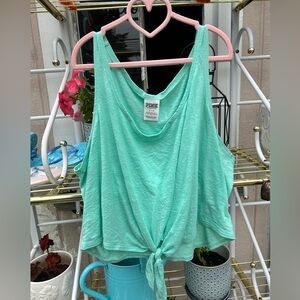 Victoria Secret PINK- Teal Crop Tank Top